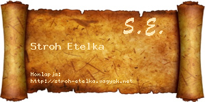 Stroh Etelka névjegykártya